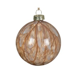BOLA CRISTAL PATINADA MARRÓN D10CM