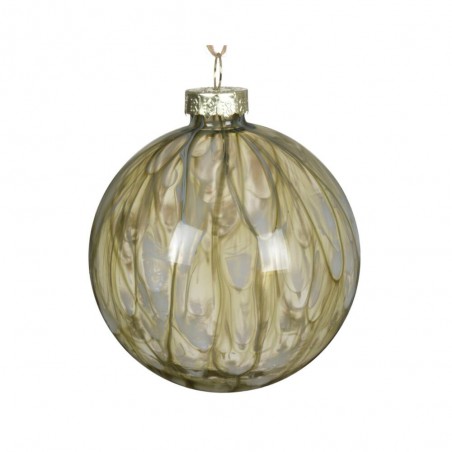 BOLA CRISTAL PATINADA VERDE D10CM