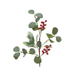 RAMA ARTIFICIAL HOJAS Y BERRIES ROJOS 50CM
