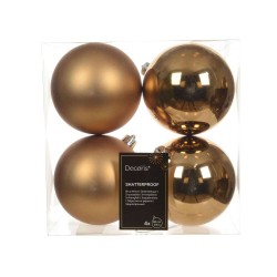 SET 4 BOLAS 10CM MARRÓN