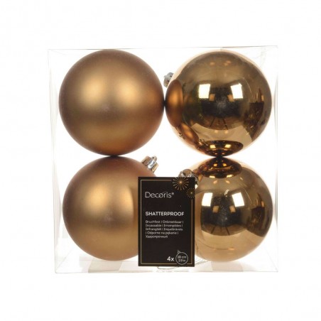 SET 4 BOLAS 10CM MARRÓN