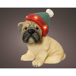 PERRO POLIRESINA CON LUZ LED