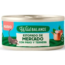 LATA ESTOFADO DE MERCADO PAVO Y TERNERA PARA GATO 80GR WILDBALANCE