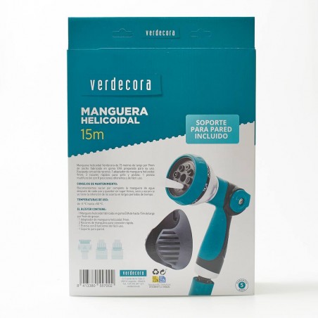 MANGUERA HELICOIDAL 15M CON PISTOLA VERDECORA