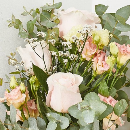 RAMO NATURAL LISIANTHUS, ROSAS Y LIMONIUM