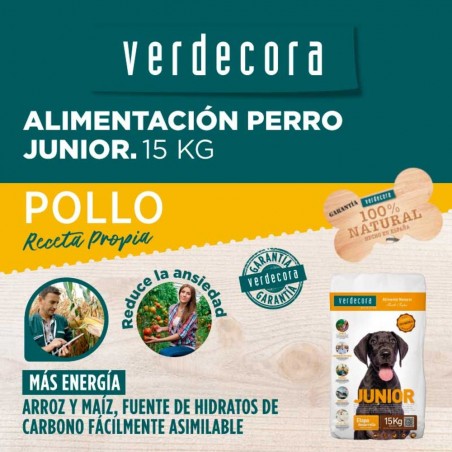 Pienso perro junior pollo verdecora 15 kg
