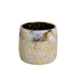 MACETERO MONTECARLO 19X17CM GRIS-ORO