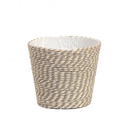 MACETERO YUTE FOST 10X10CM GRIS/NATURAL