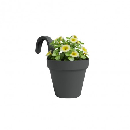 MACETA CAPRI BALCÓN ANTRACITA 20CM