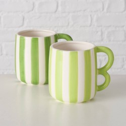 TAZA CERAMICA RAYAS VERDES