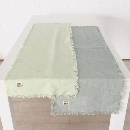 CAMINO MESA LENEA LISO VERDE 140X40CM