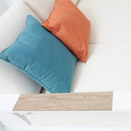 CONJUNTO CORNER BAKU ALUMINIO BLANCO 3 PIEZAS CON MESA ELEVABLE