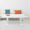 CONJUNTO CORNER BAKU ALUMINIO BLANCO 3 PIEZAS CON MESA ELEVABLE