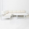 CONJUNTO CORNER BAKU ALUMINIO BLANCO 3 PIEZAS CON MESA ELEVABLE