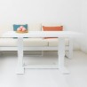 CONJUNTO CORNER BAKU ALUMINIO BLANCO 3 PIEZAS CON MESA ELEVABLE