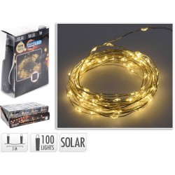 GUIRNALDA ALAMBRE 100 LED CALIDO