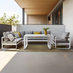 COMEDOR ESQUINERO ACAPULCO ALUMINIO BLANCO