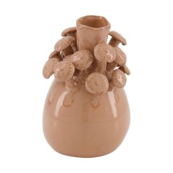 JARRÓN PORCELANA SETAS 10.5X16.5CM