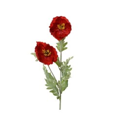 AMAPOLA ARTIFICIAL ROJA 106CM TALLO