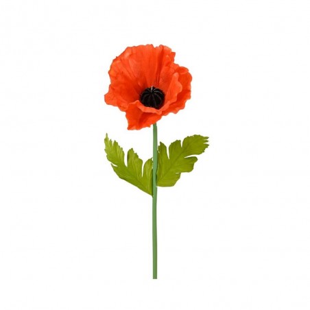 AMAPOLA ARTIFICIAL ROJA 140CM TALLO