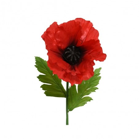 AMAPOLA ARTIFICIAL ROJA 115CM TALLO
