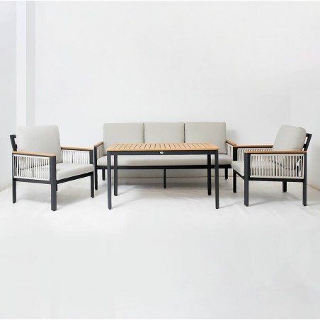 COMEDOR RABAT ANTRACITA 4 PIEZAS