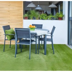 COMEDOR GENES ALUMINIO GRAFITO 5 PIEZAS