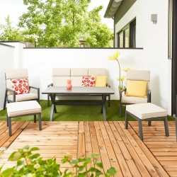 CONJUNTO ALUMINIO MEDITERRÁNEO ANTRACITA 6 PIEZAS