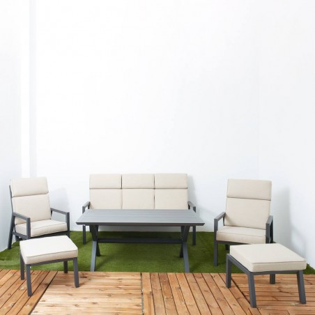 CONJUNTO ALUMINIO MEDITERRÁNEO ANTRACITA 6 PIEZAS