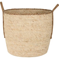 CESTAS NATURAL CON MANIJA COLOR 41X41X33CM