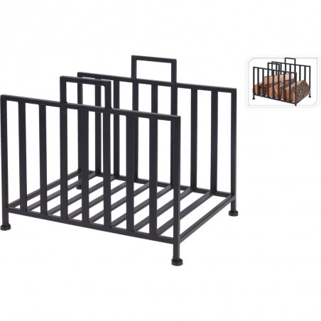 LEÑERO NEVADA 41X31X35 CM NEGRO