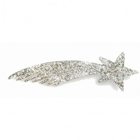 ESTRELLA FUGAZ PLATA NAVIDAD 25CM
