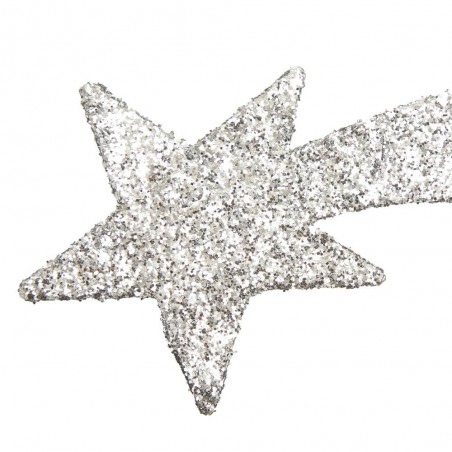 ESTRELLA FUGAZ PLATA NAVIDAD 25CM