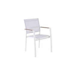 SILLÓN GAMES ALUMINIO CREMA CON MADERA
