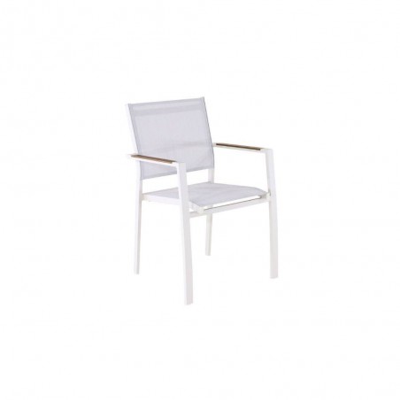 SILLÓN GAMES ALUMINIO CREMA CON MADERA