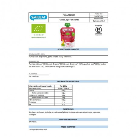 POUCH CEREZA, AÇAI Y AMARANTO ECOLÓGICO