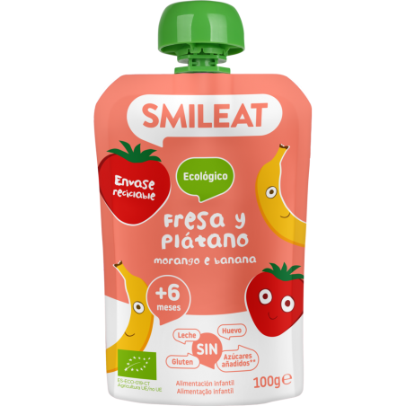 POUCH FRESA Y PLÁTANO ECOLÓGICO
