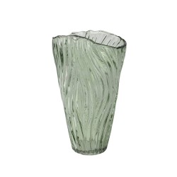JARRON VIDRIO MILKY VERDE L16-W9-H25CM