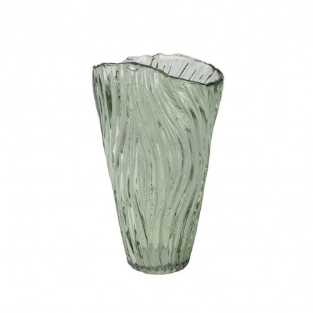 JARRON VIDRIO MILKY VERDE L16-W9-H25CM