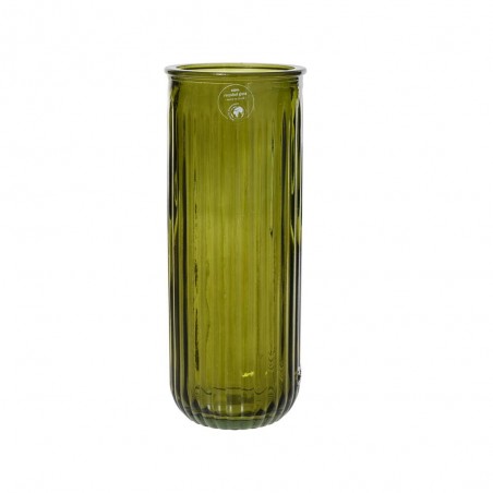 JARRON VIDRIO RECICLADO VERDE DIA11-H28CM