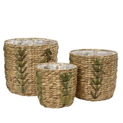 CESTAS CON BORDADO HOJAS