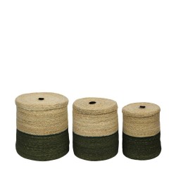CESTA CON TAPA BASE COLOR VERDE