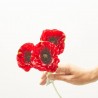 POPPY X 3 ROJO 61CM TALLO