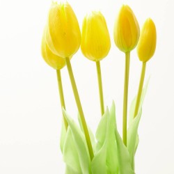 RAMO 5 TULIPANES ARTIFICIALES AMARILLO