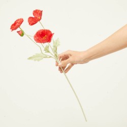 AMAPOLA ARTIFICIAL ROJA 63CM TALLO