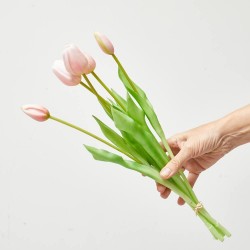 TULIPANES X 5 ROSA 42CM RAMO