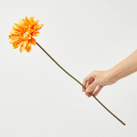 GERBERA NARANJA ARTIFICIAL 63 CM TALLO