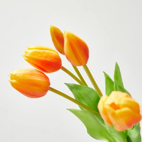 TULIPANES X 5 NARANJA 42CM RAMO