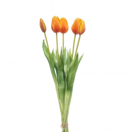 TULIPANES X 5 NARANJA 42CM RAMO