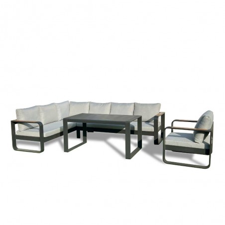 COMEDOR ESQUINERO ACAPULCO ALUMINIO ANTRACITA